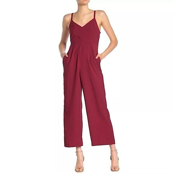 Madewell Thistle Cami Jumpsuit Burgundy Wide Leg Size 6 • NEW WITH TAGS • - Picture 1 of 9